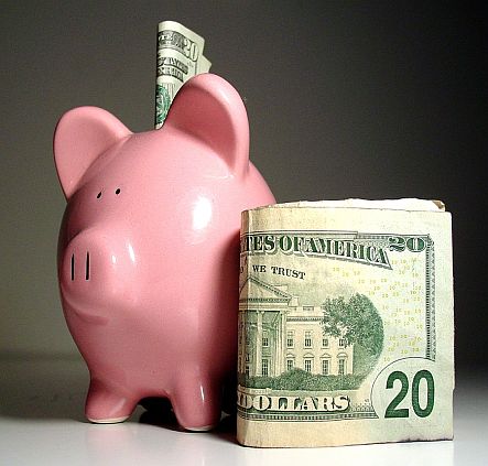 Piggy bank and money image